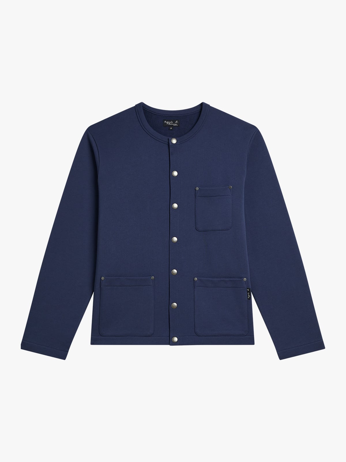 blue Khelian cotton fleece cardigan