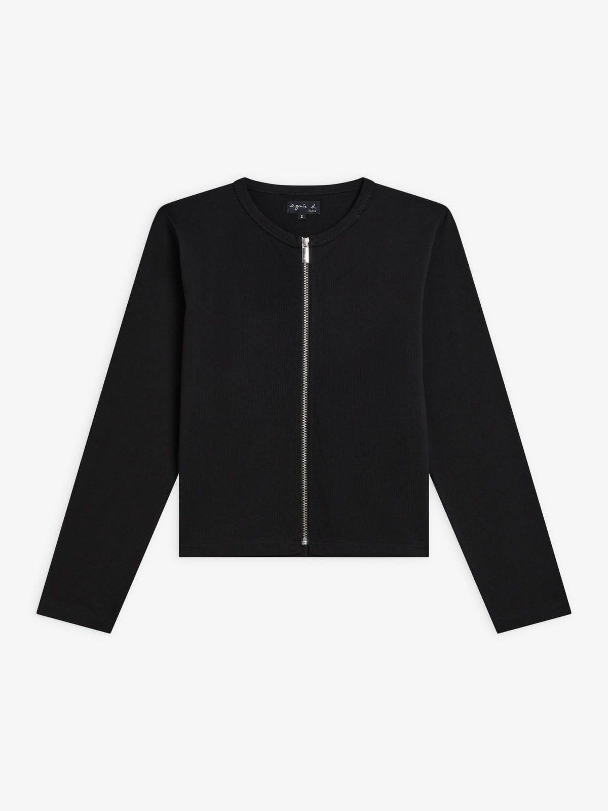 black cotton Zip cardigan