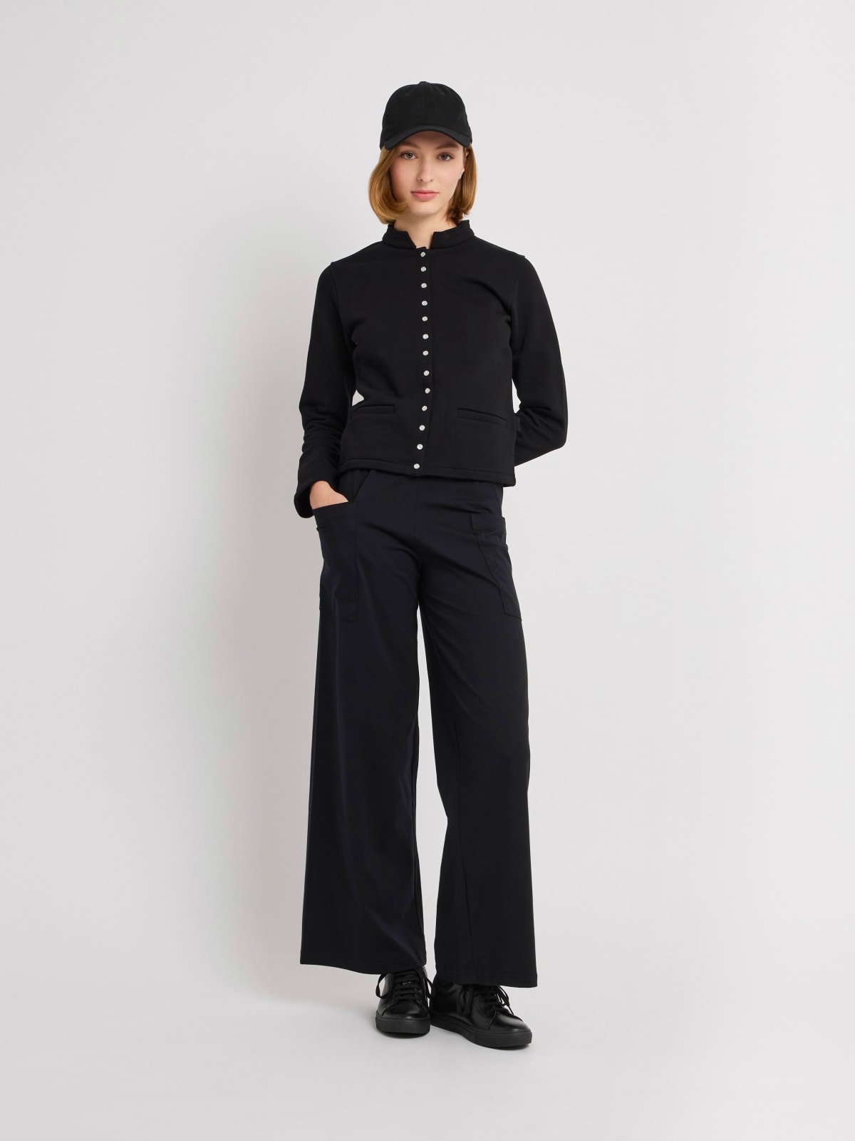 black cotton fleece Tambourin jacket