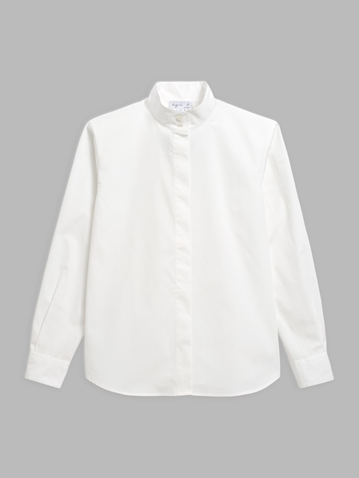 white Étienne high neck cotton shirt