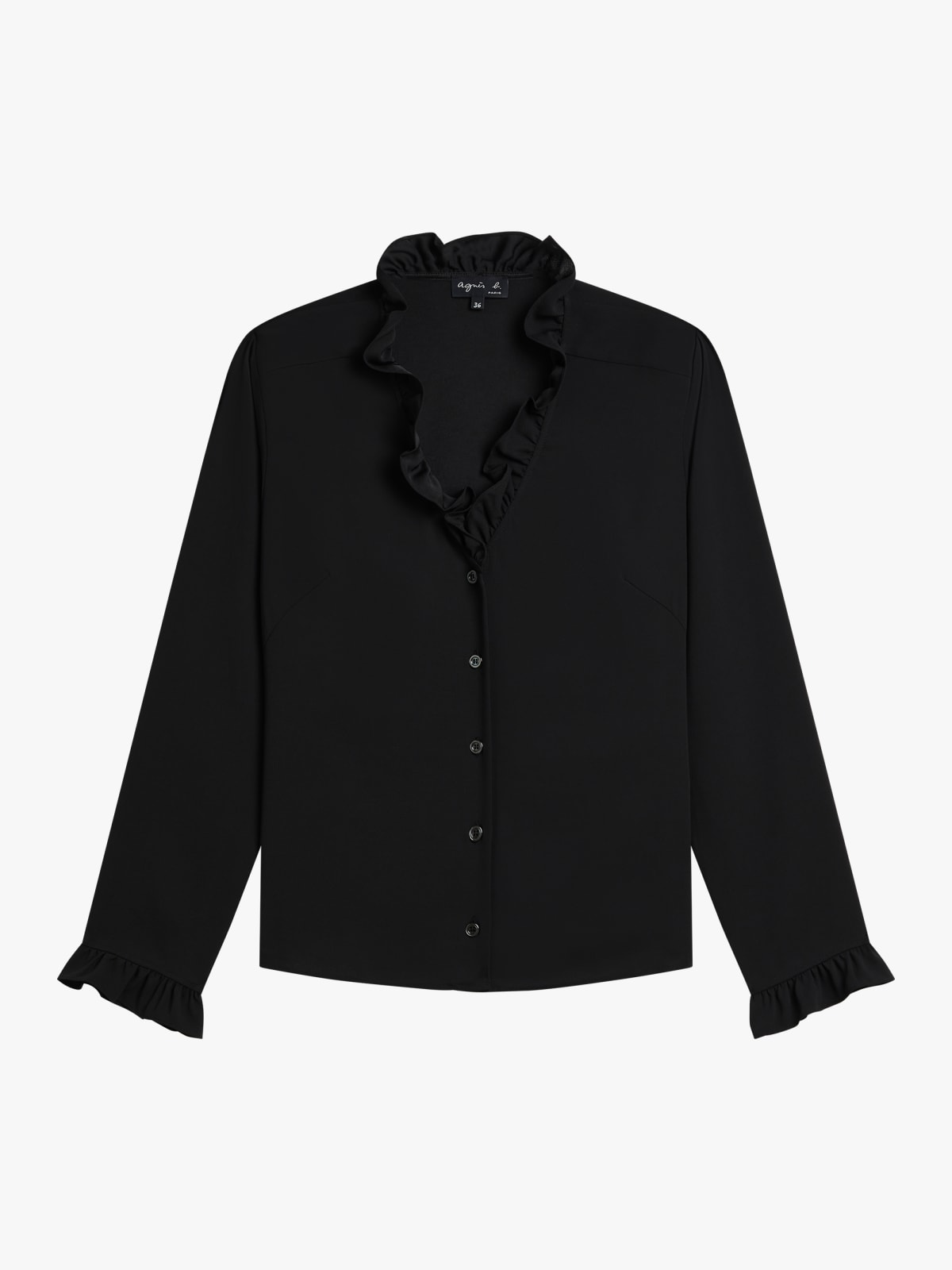 black polyester crêpe shirt