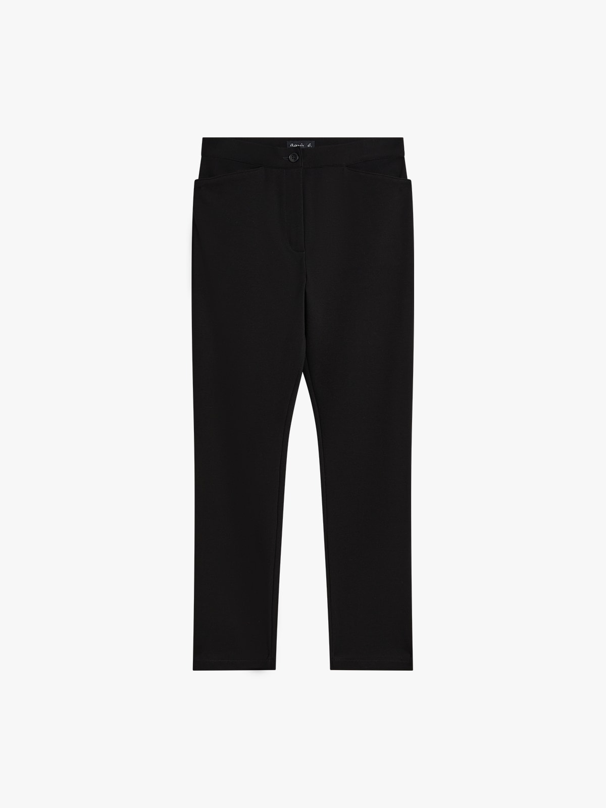 black viscose jersey cropped trousers