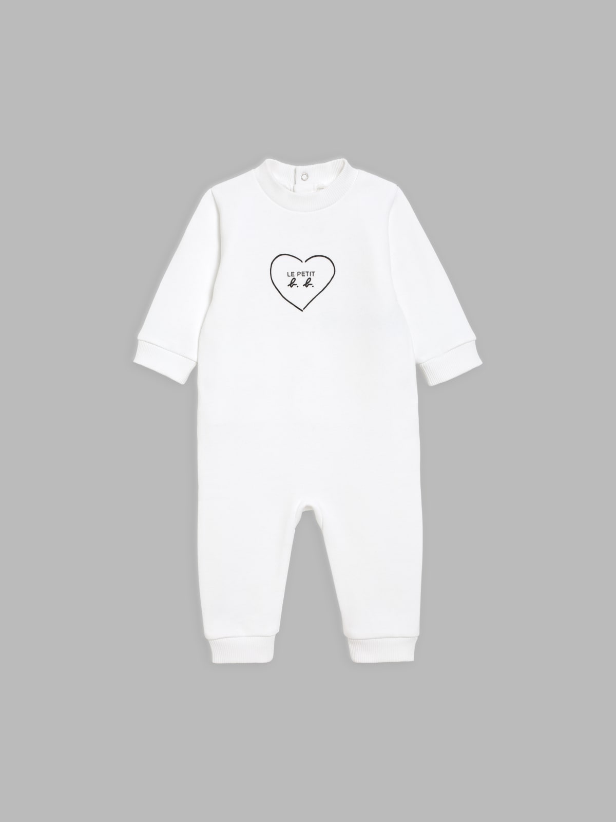 le petit b.b. white cotton fleece sleepsuit
