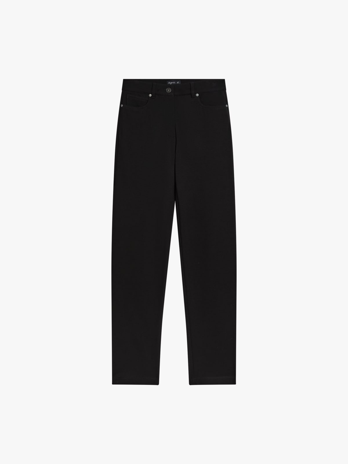 black regular viscose jersey trousers