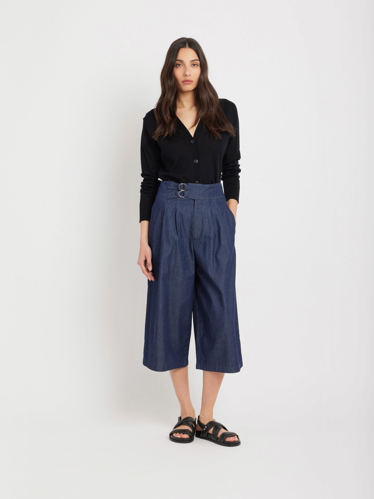 Long denim culottes 