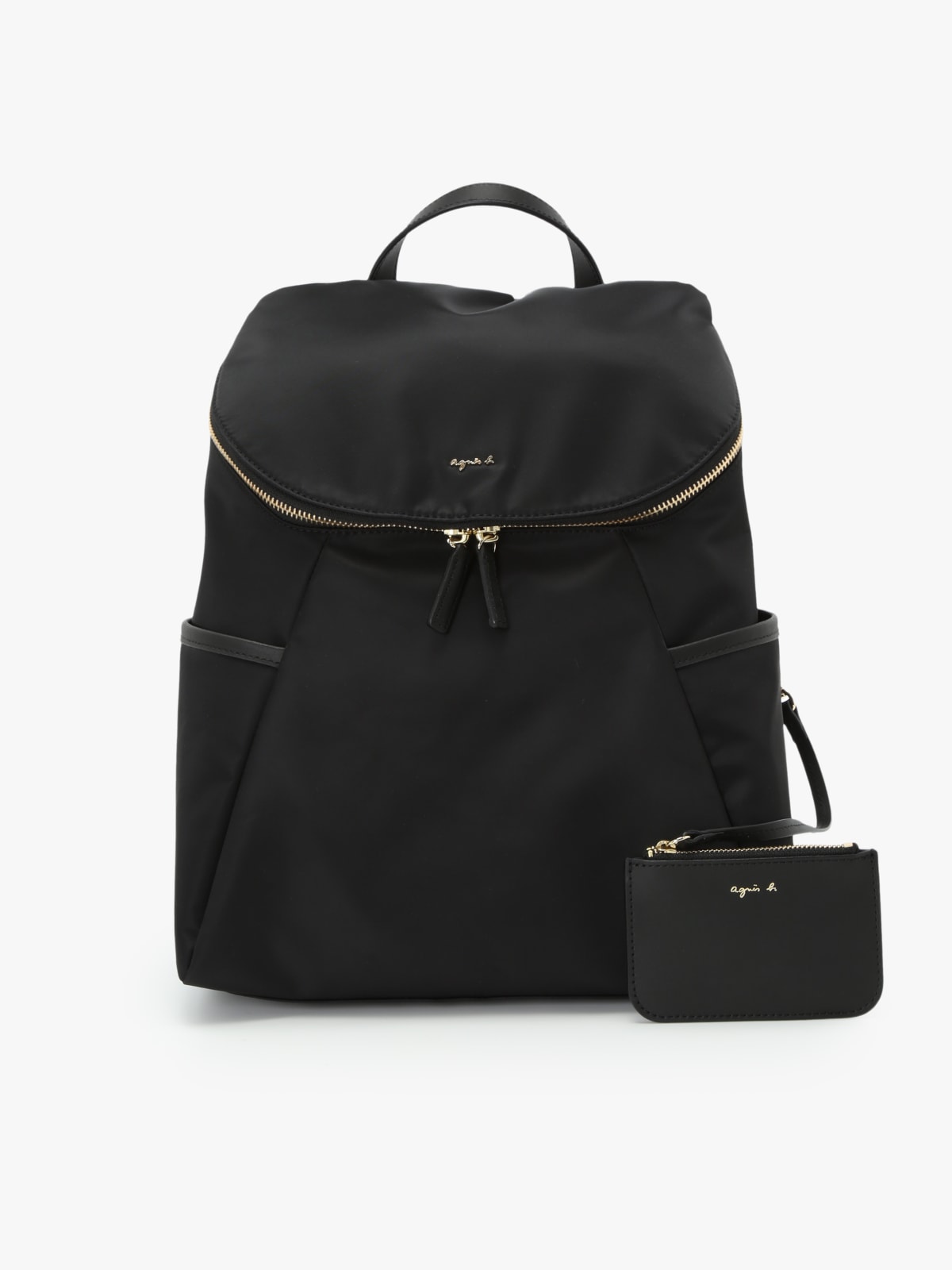 black nylon backpack