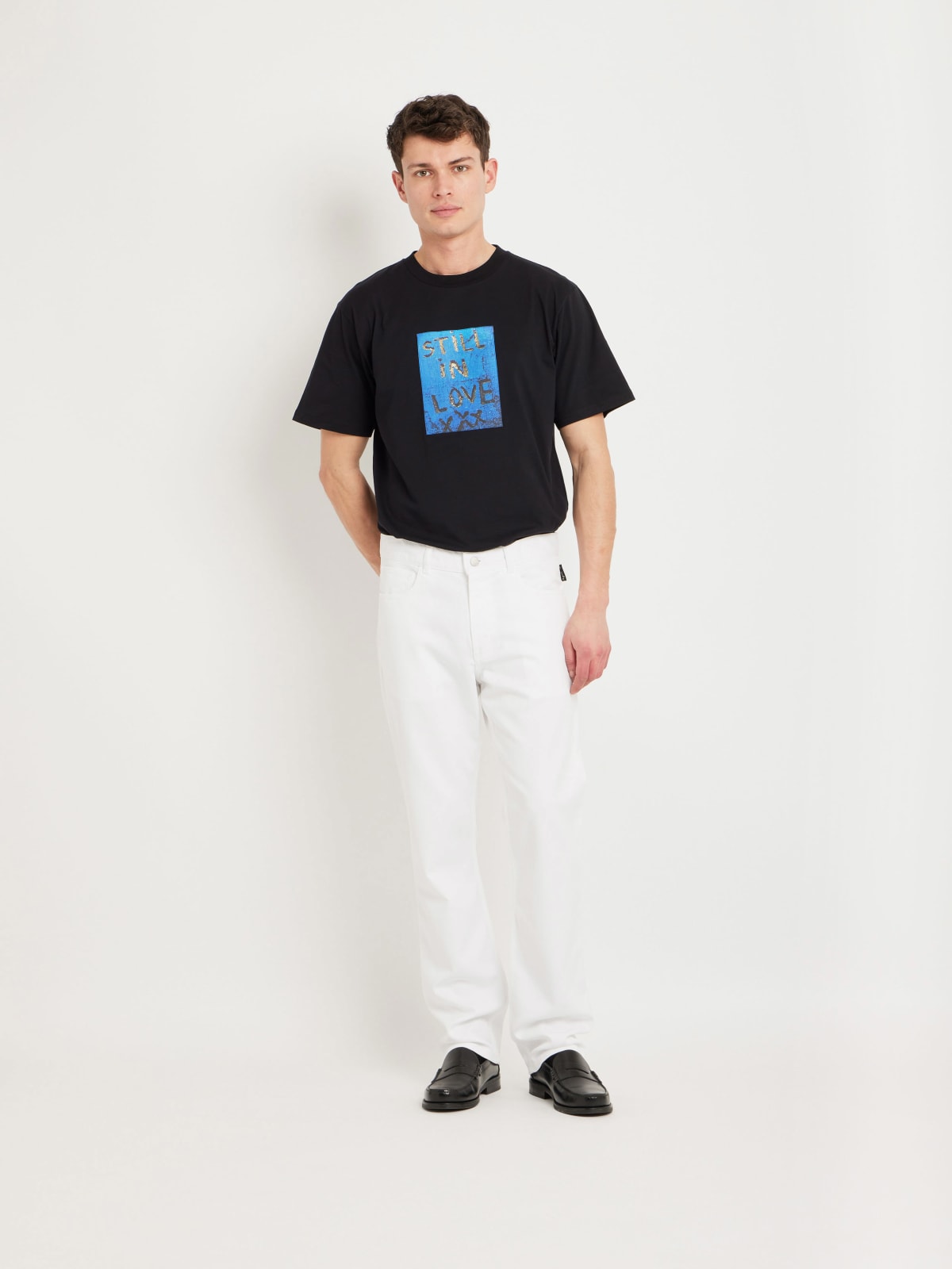 white Chris cotton gabardine jeans