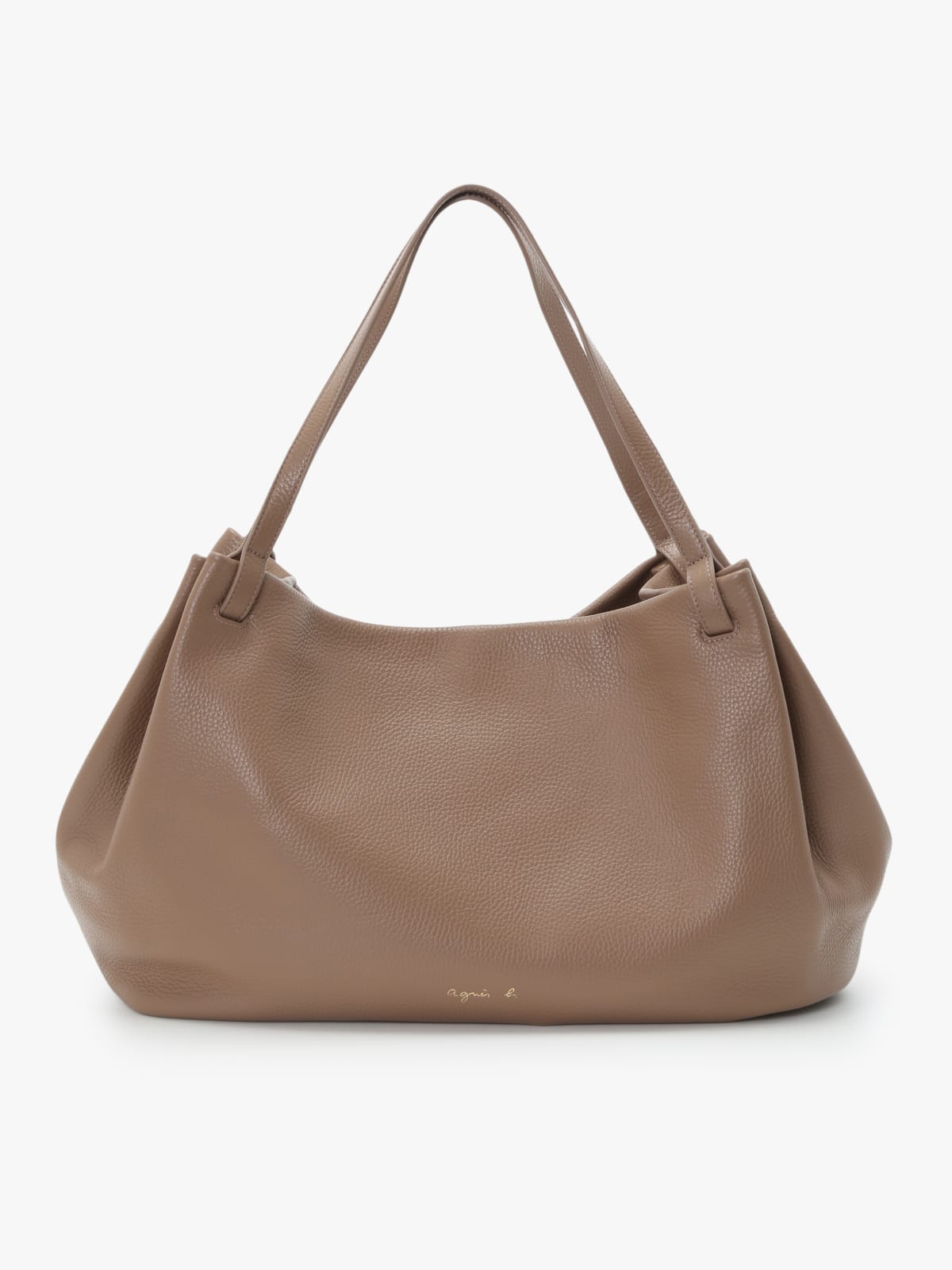 taupe cowhide leather bag