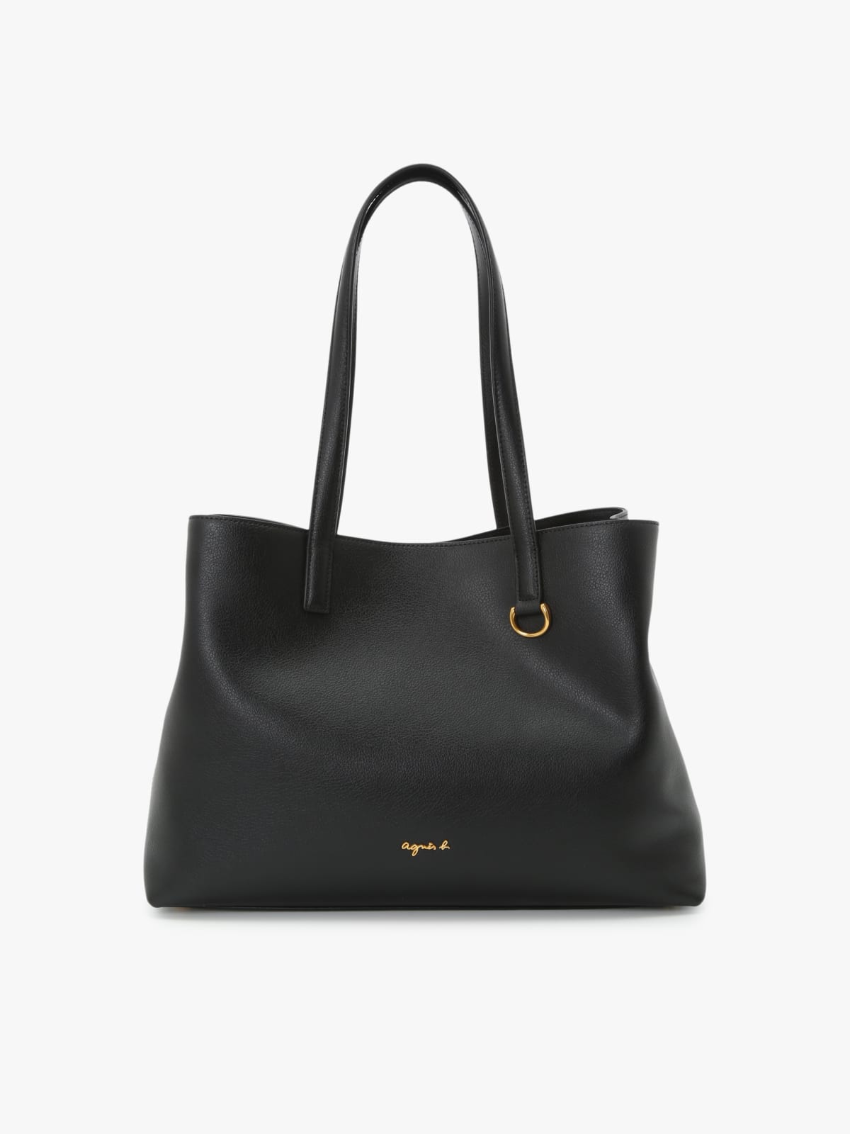 black leather tote bag