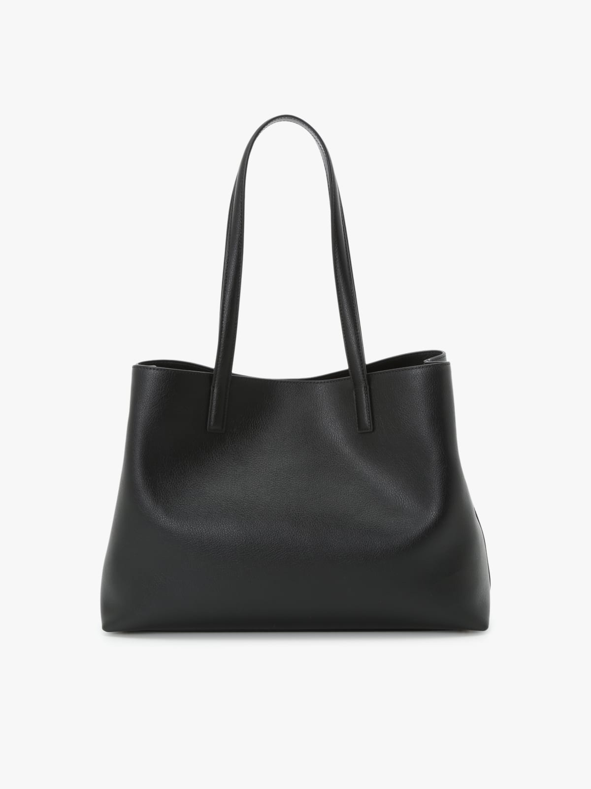 black leather tote bag