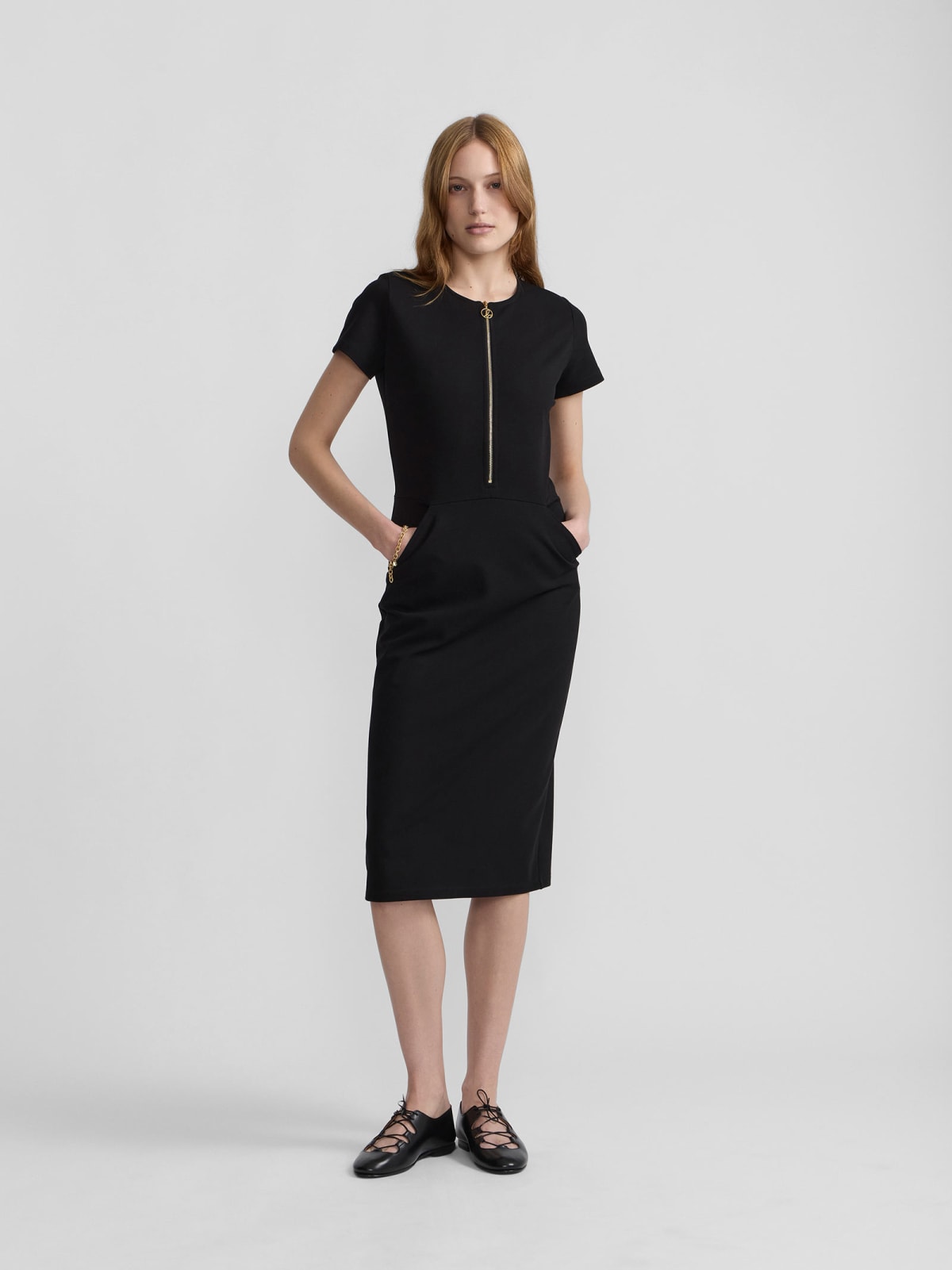 black Ville viscose jersey sheath dress