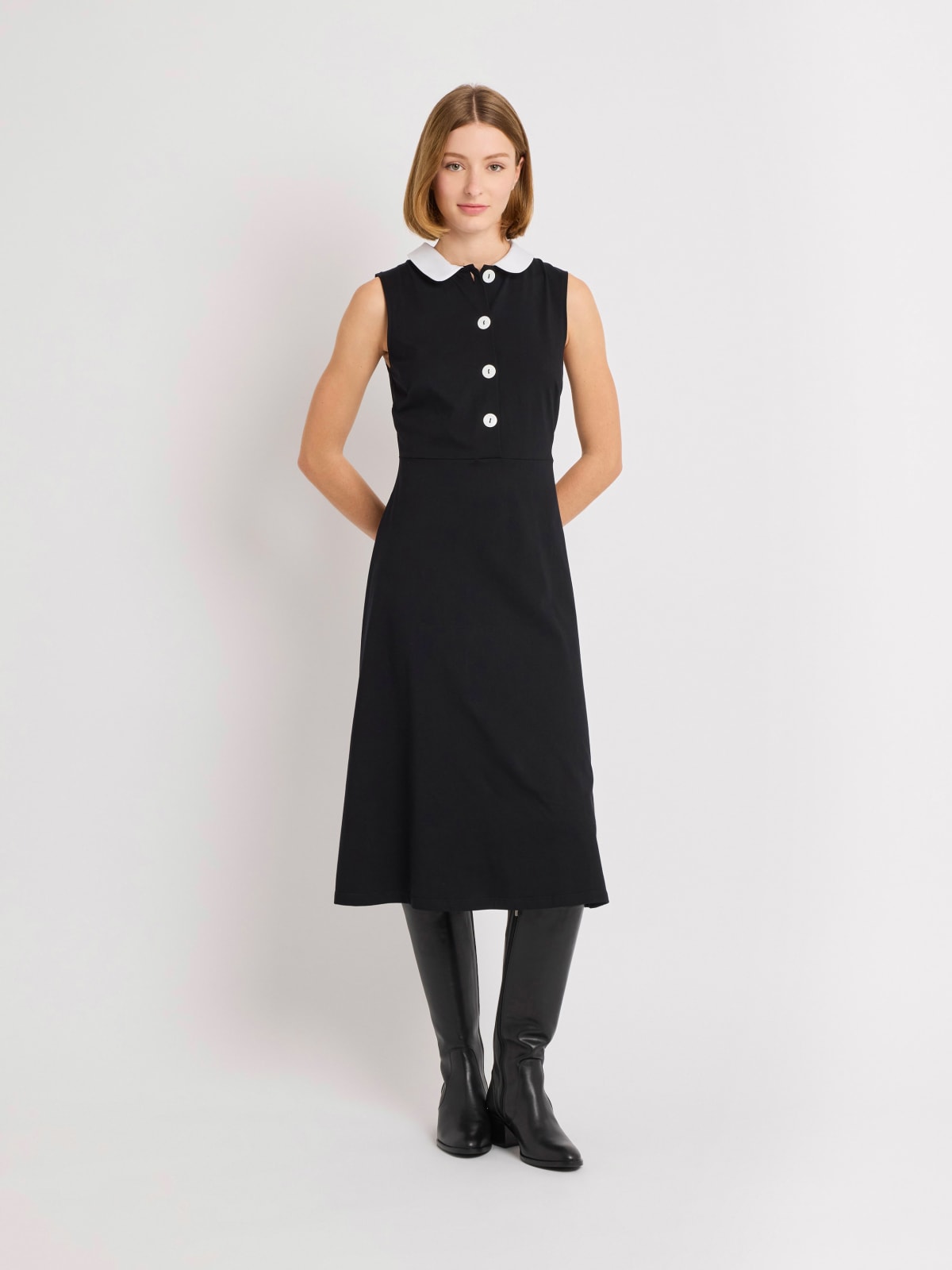 black cotton jersey Adele dress