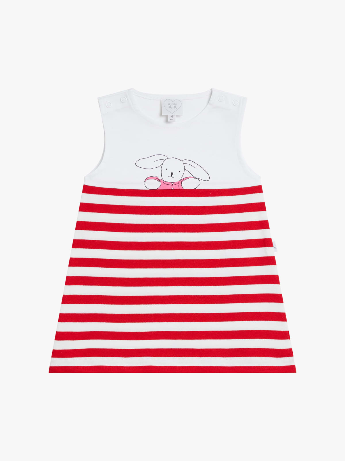 striped cotton Doudou dress with screen print