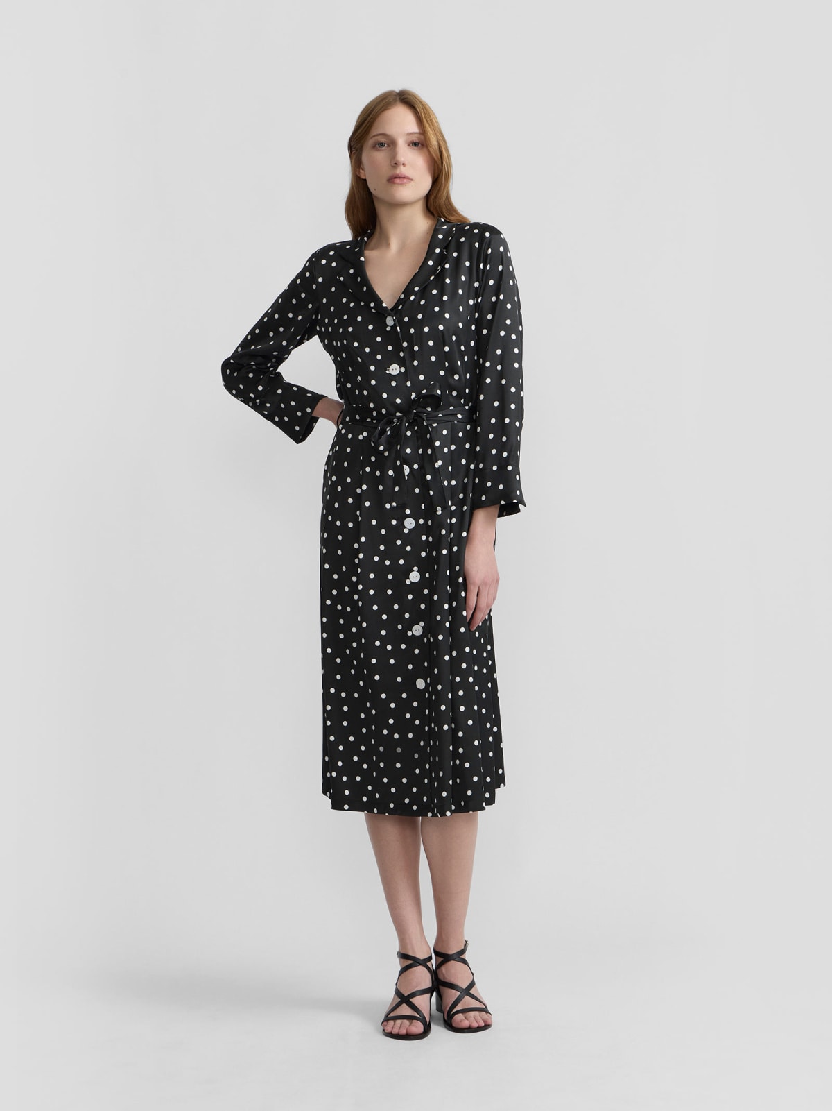 Elisa dress in black and white viscose 