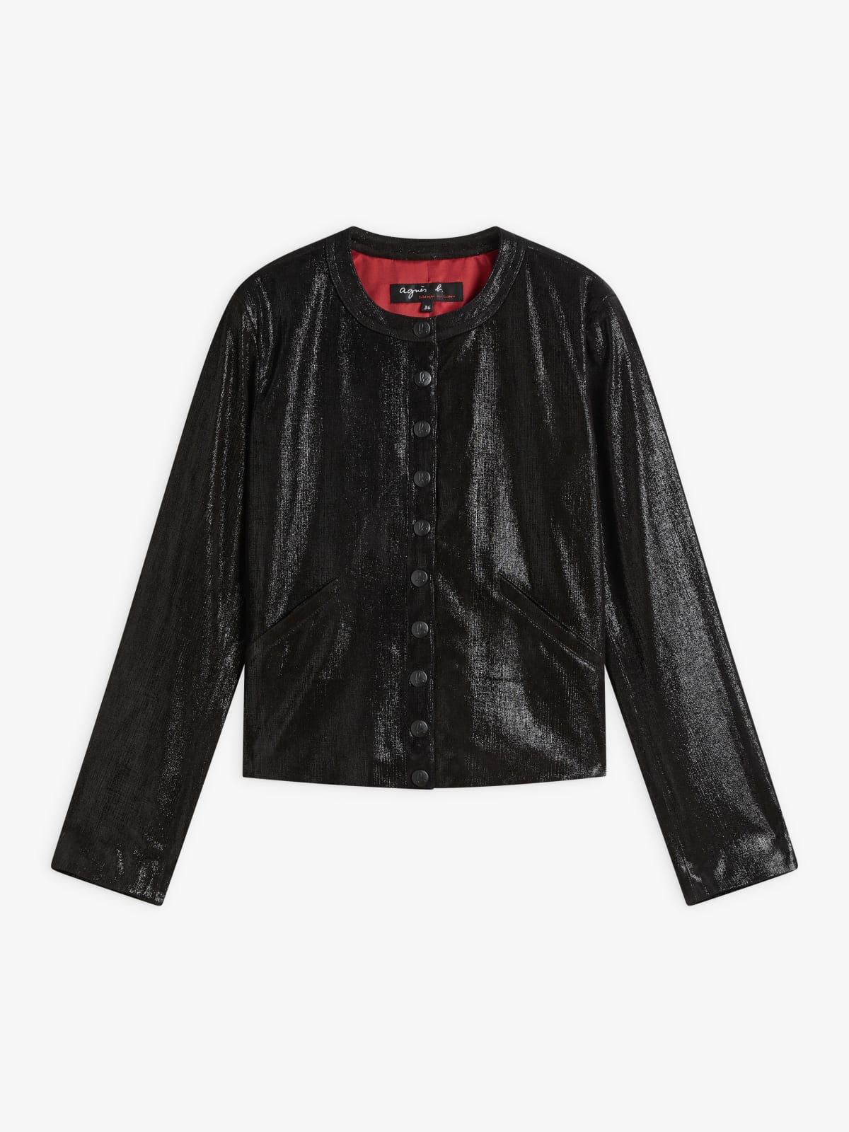 black leather cardigan