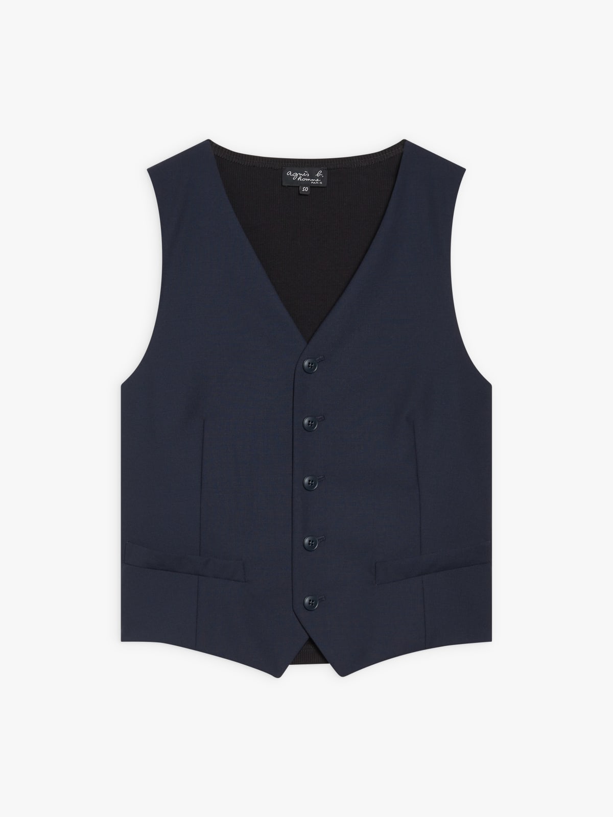 blue worsted wool waistcoat