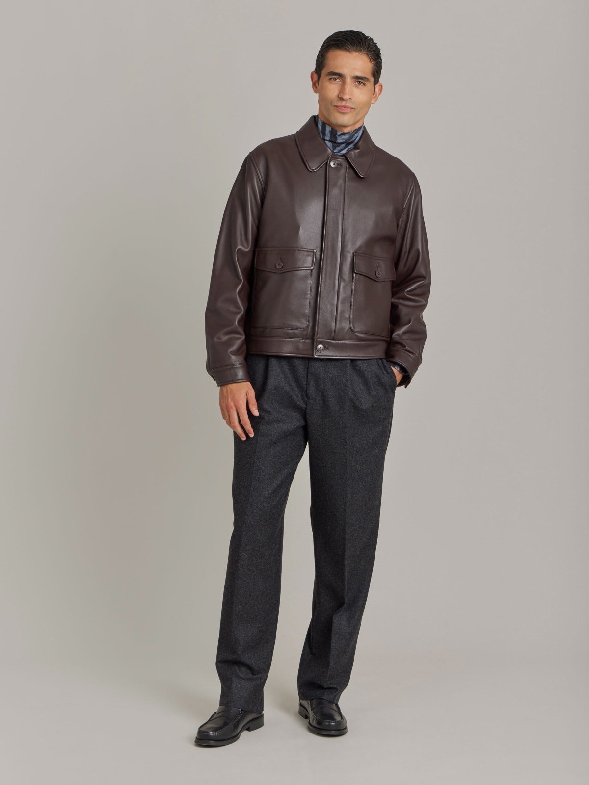 brown leather jacket 