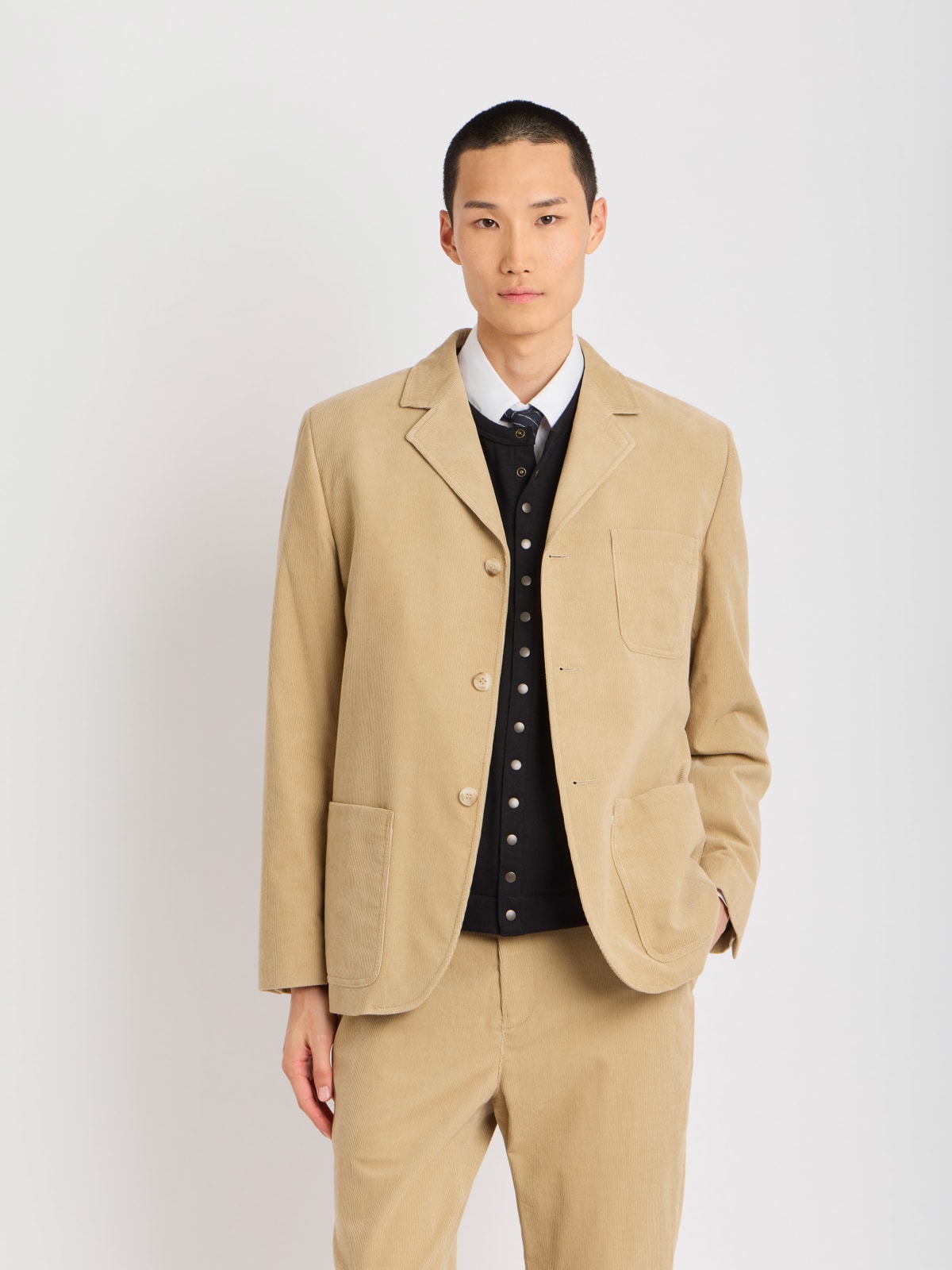 beige corduroy cotton jacket