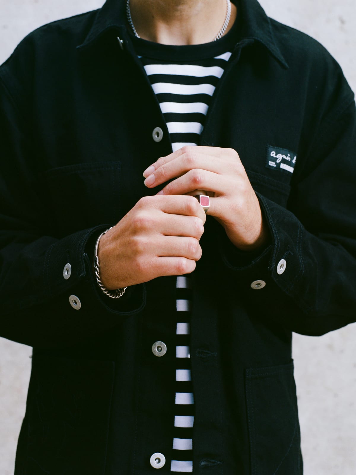 black cotton jacket agnès b. x Neighborhood