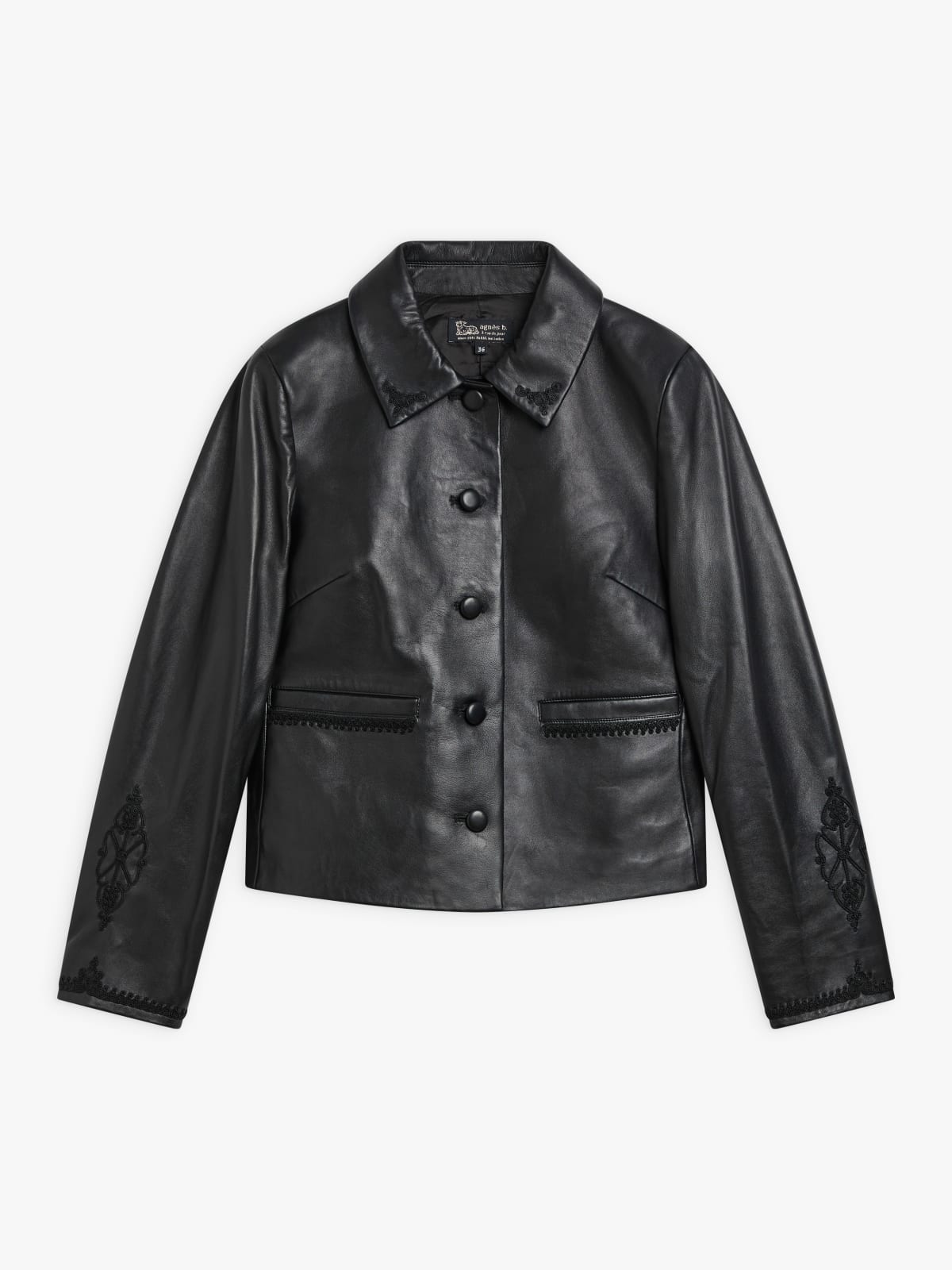 black lambskin leather jacket