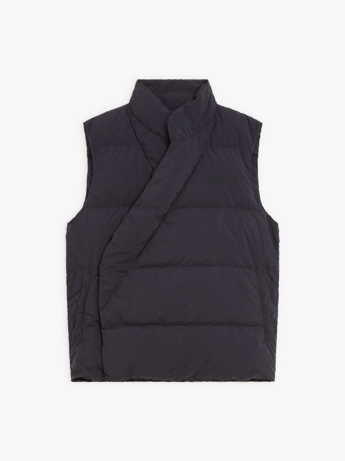 black sleeveless double-breast Mila jacket agnès b. x Abode of Snow
