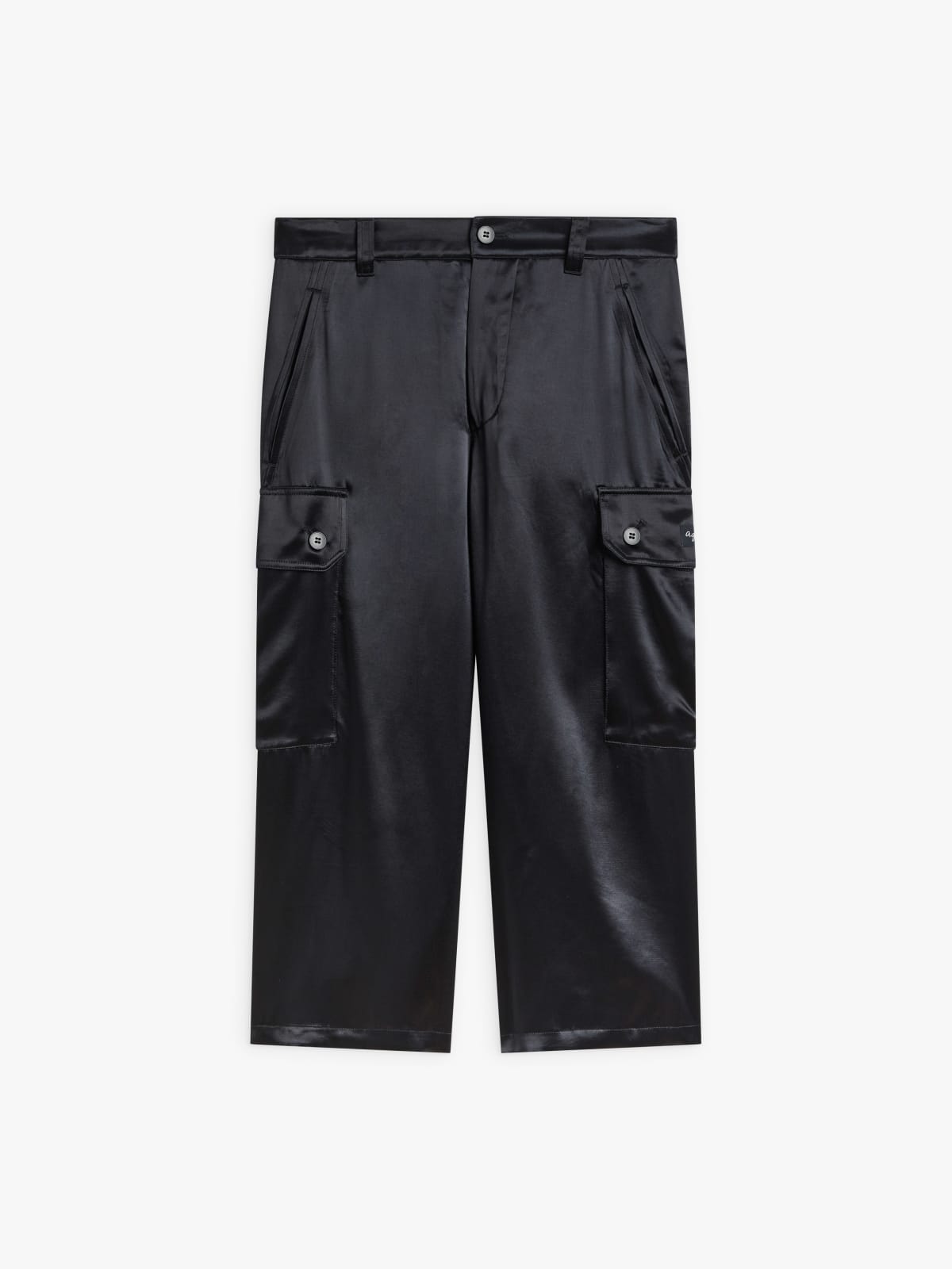 black satin Treillis bermuda shorts