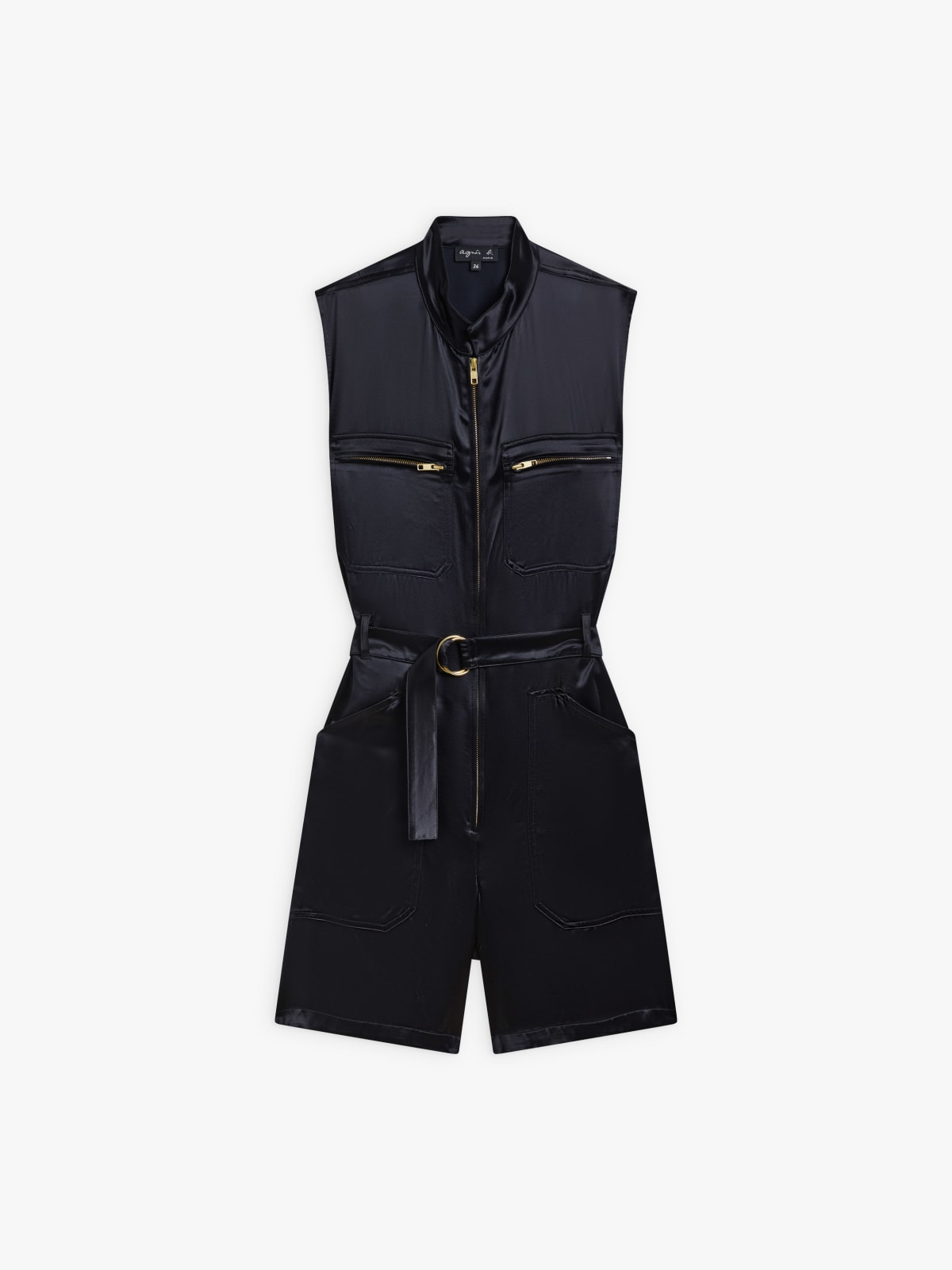 black satin playsuit