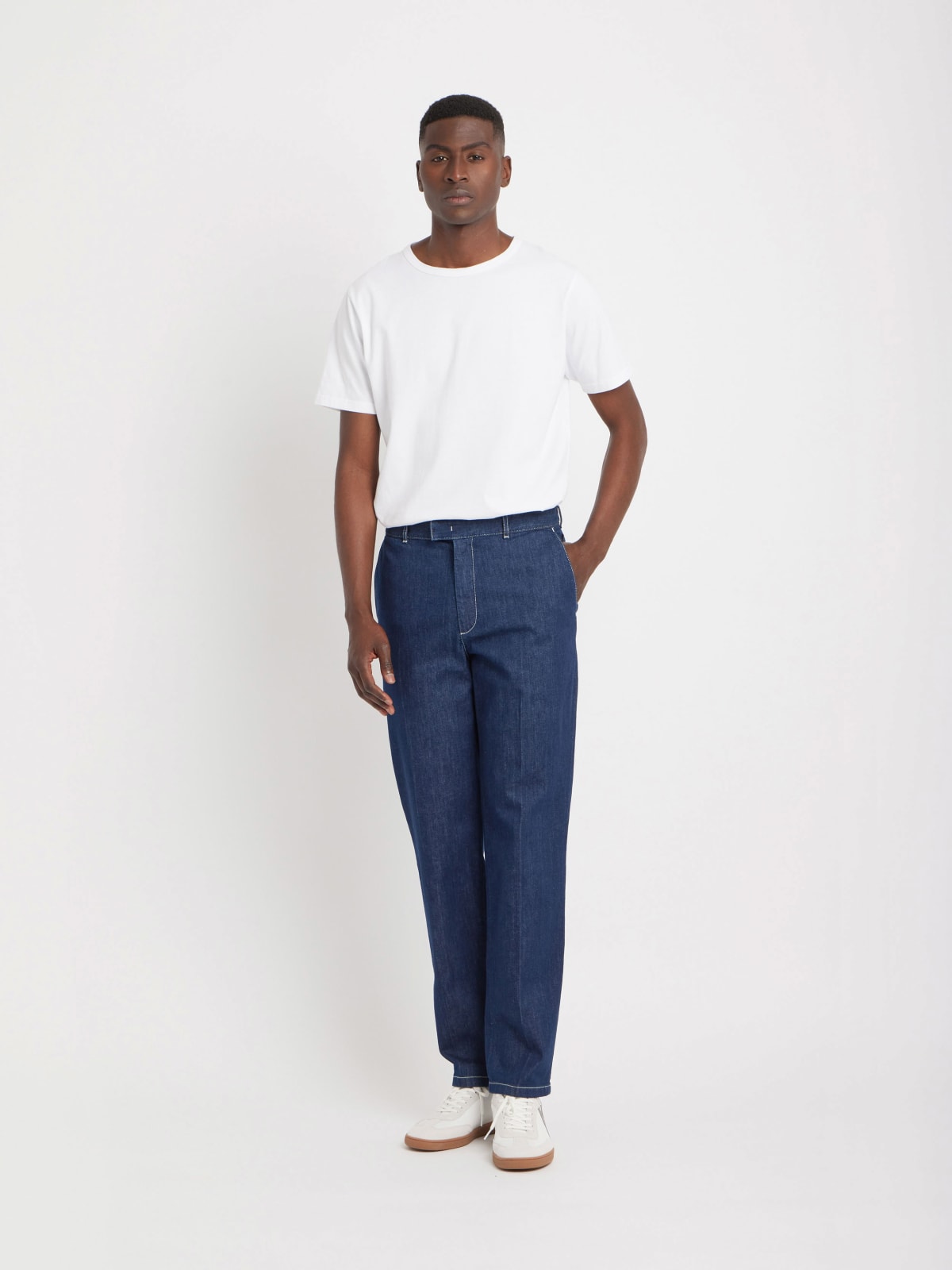 denim Lucas cotton trousers