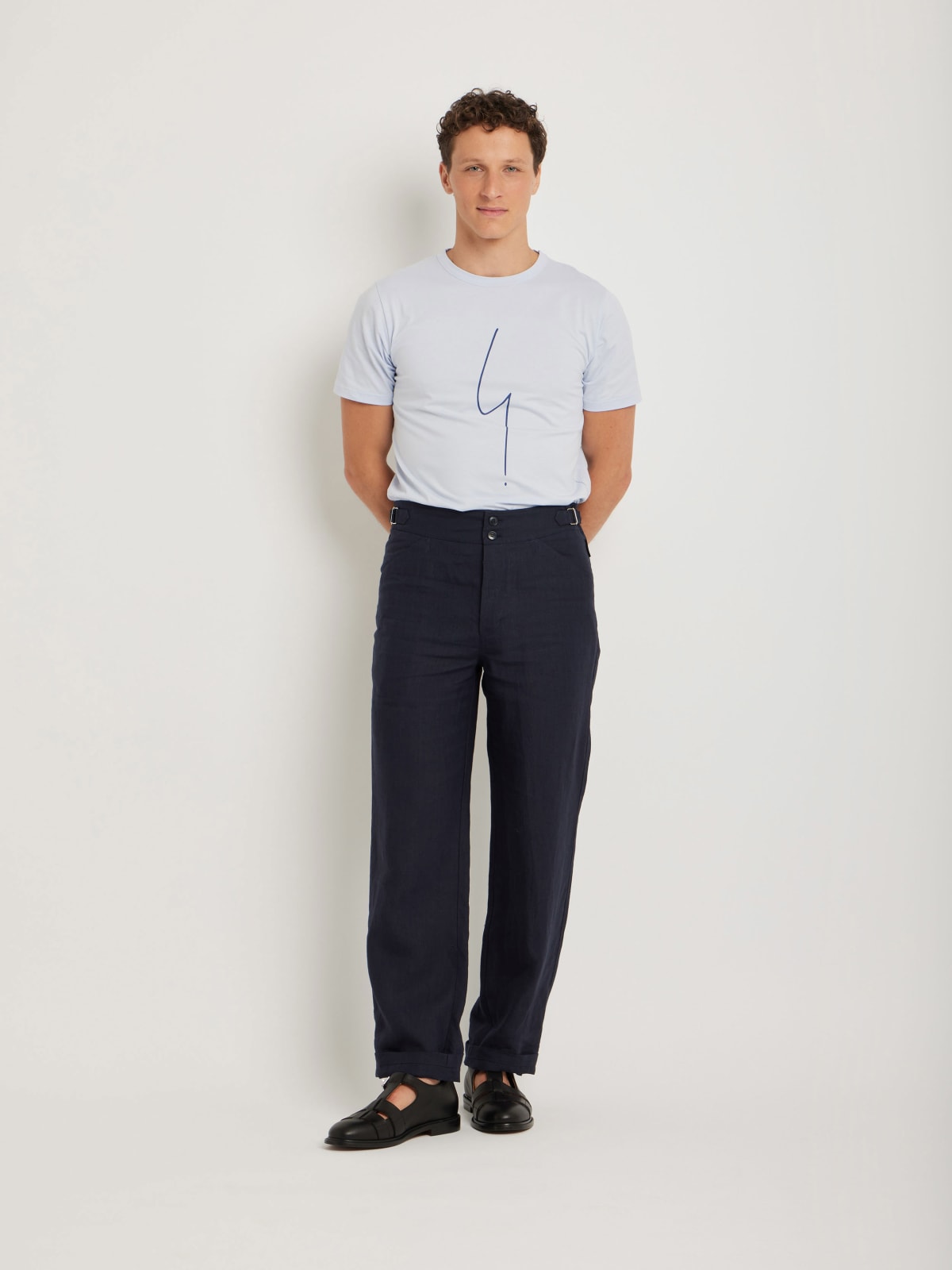 blue Belleville linen trousers