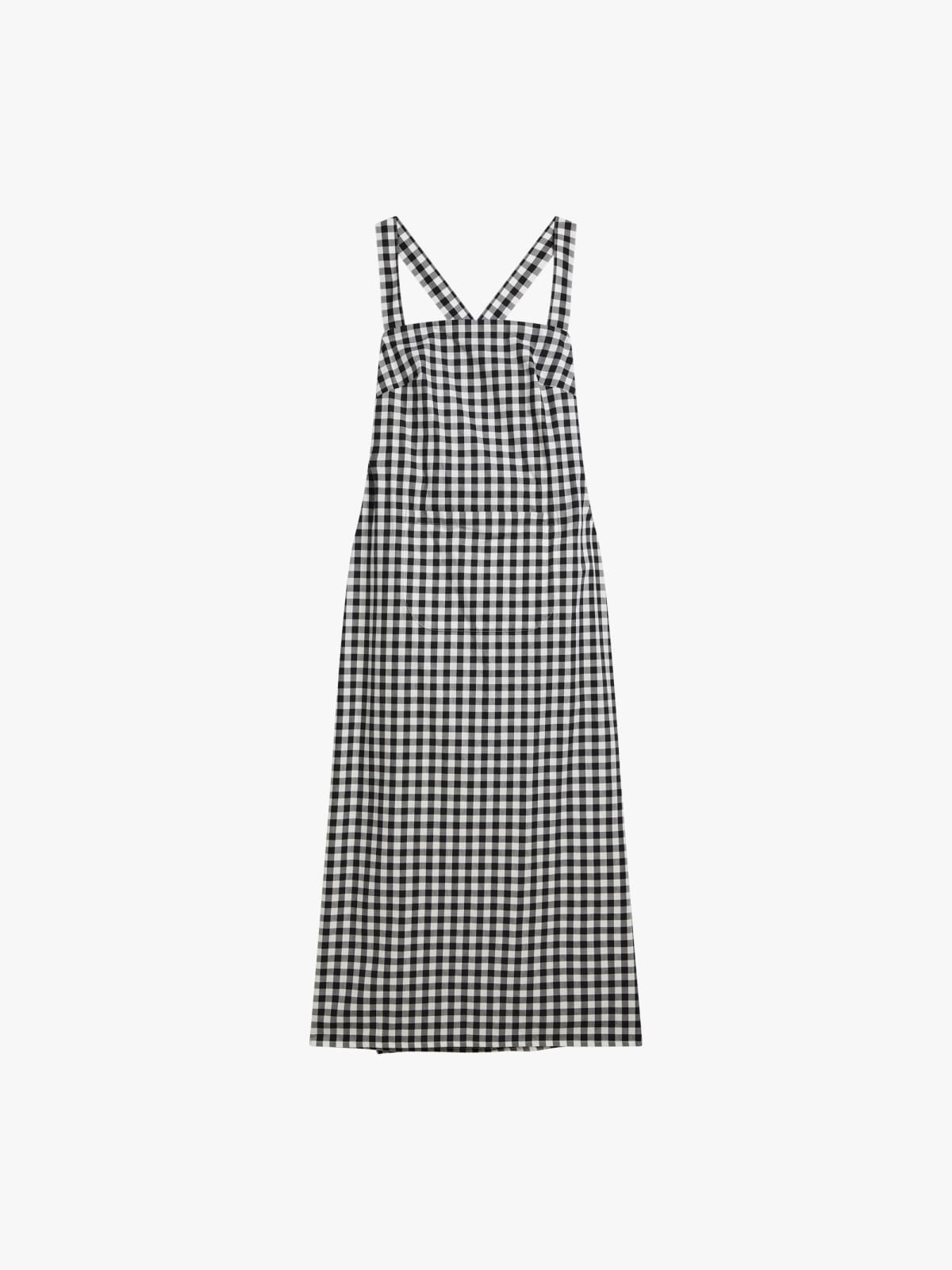 black Luberon gingham cotton maxi dress