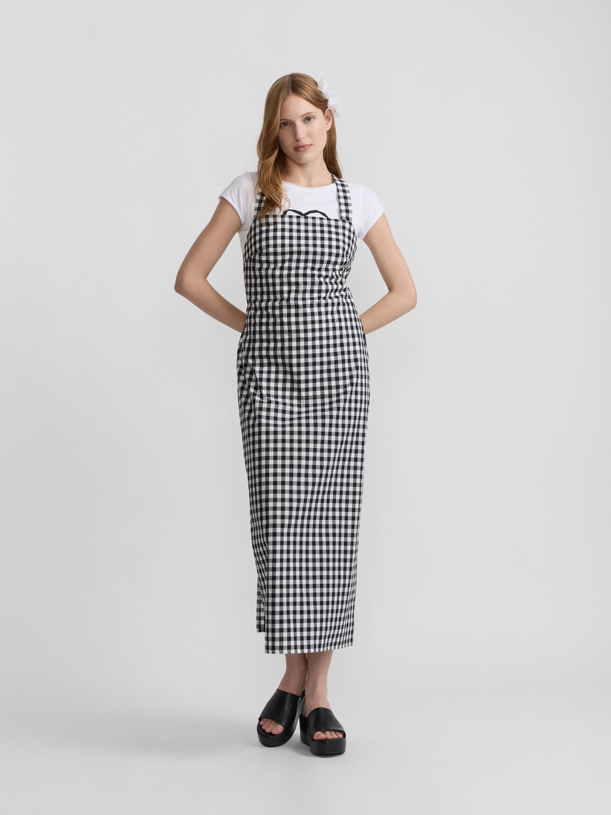 black Luberon gingham cotton maxi dress