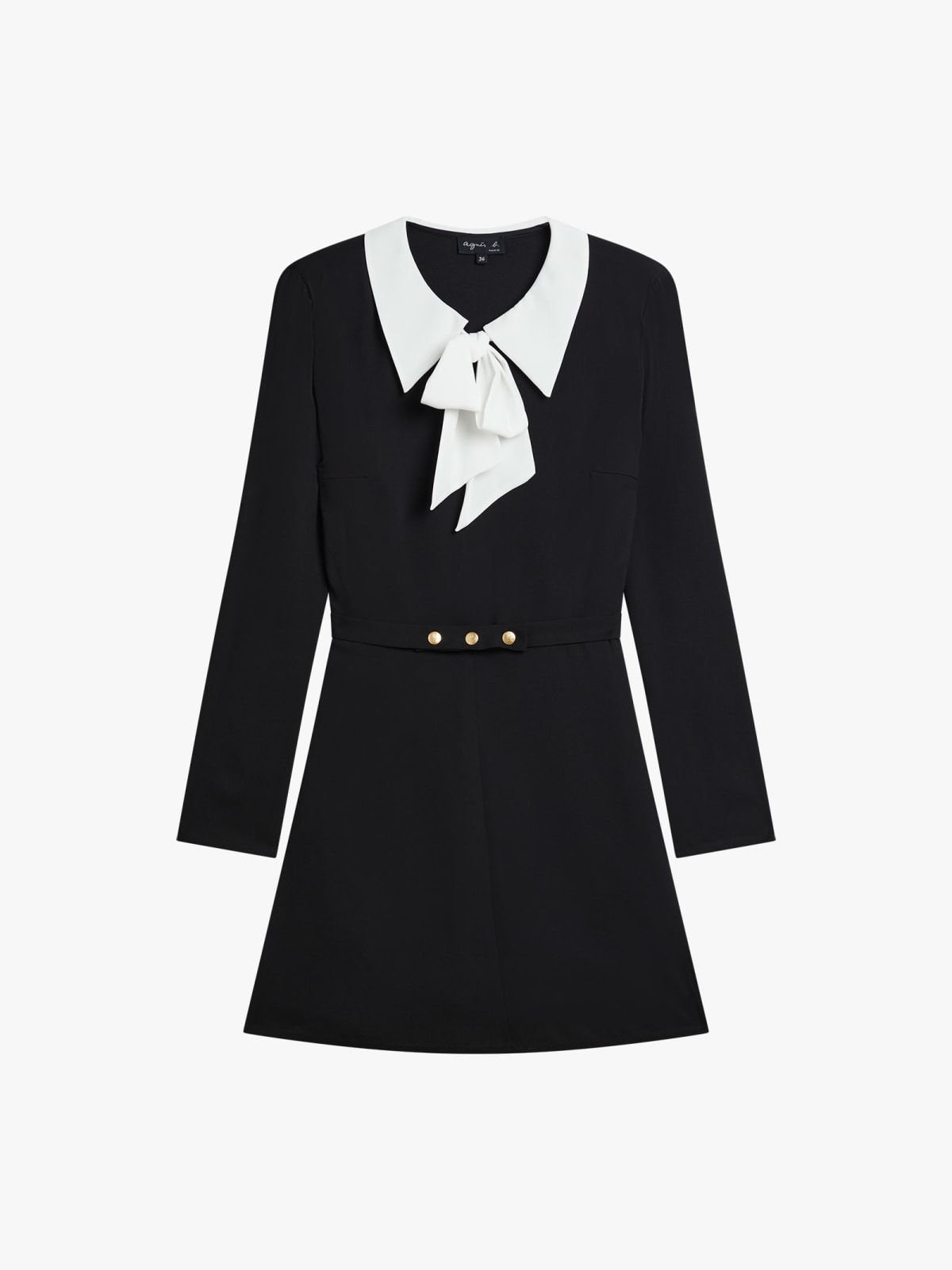 black New Étincelle polyester crêpe dress