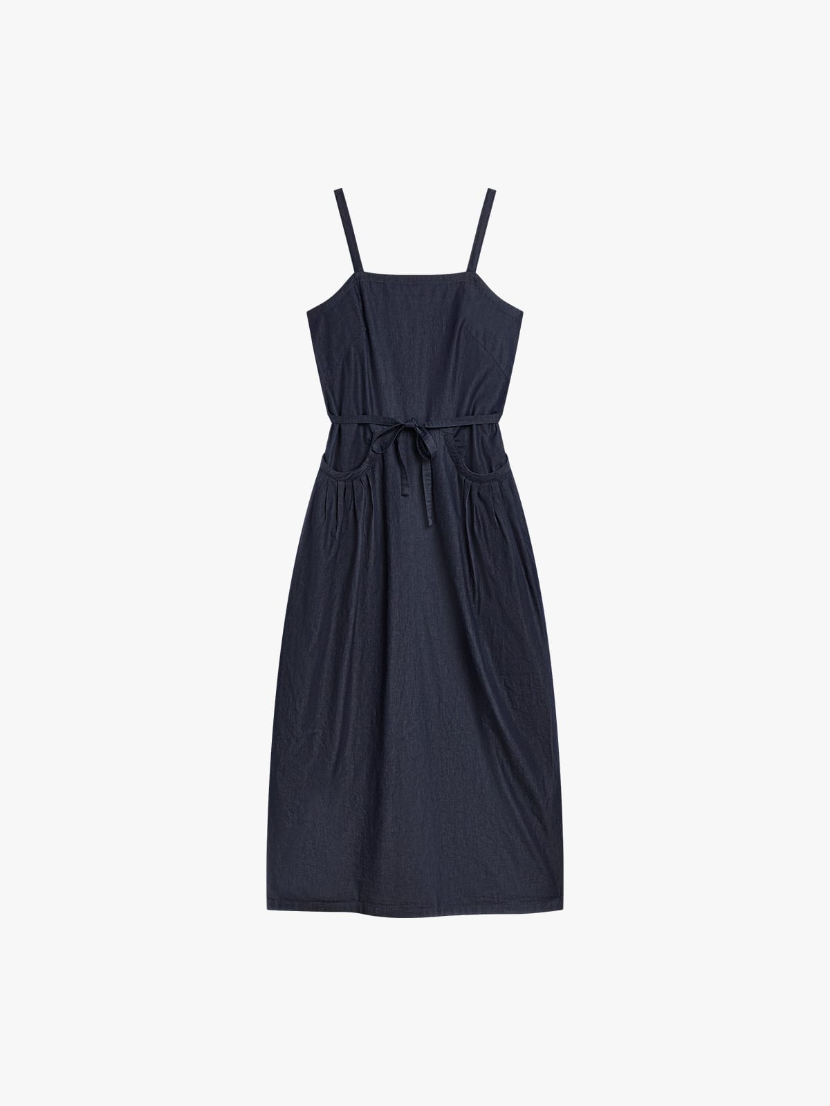 indigo chambray strap dress