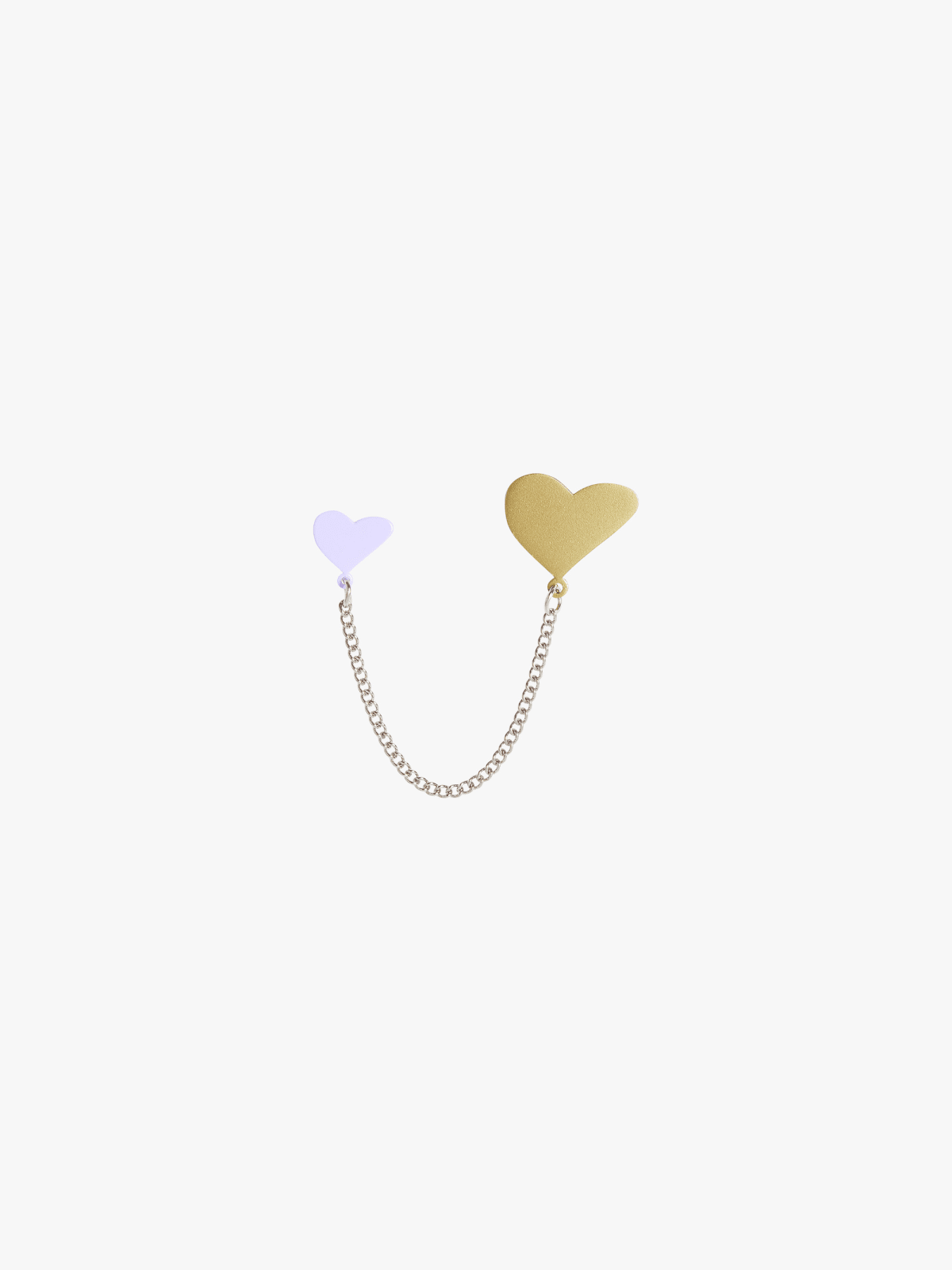 yellow iron Double Heart pin